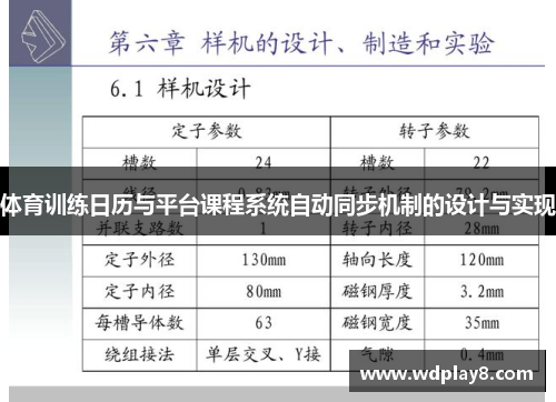 体育训练日历与平台课程系统自动同步机制的设计与实现